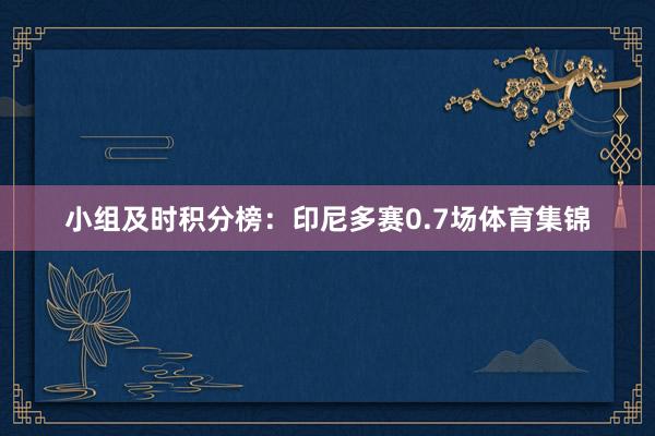 小组及时积分榜：印尼多赛0.7场体育集锦