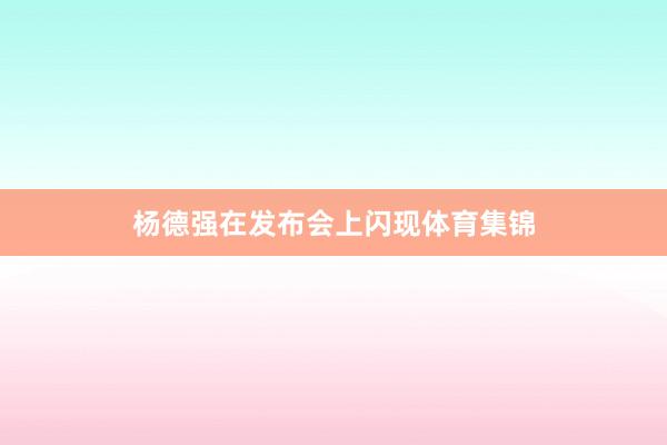 杨德强在发布会上闪现体育集锦