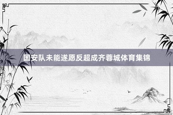 国安队未能遂愿反超成齐蓉城体育集锦