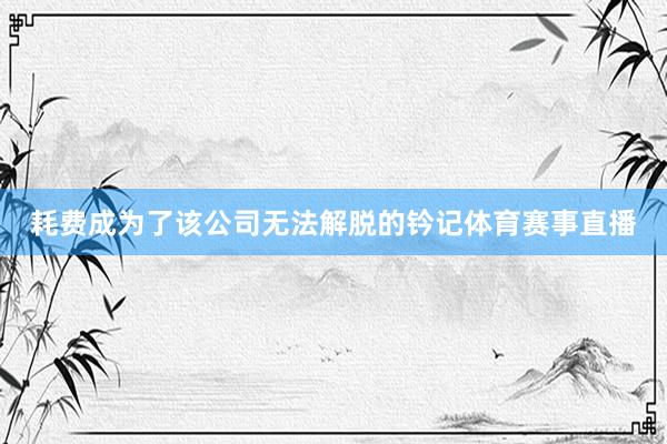 耗费成为了该公司无法解脱的钤记体育赛事直播