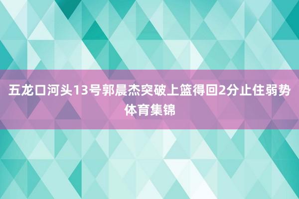 五龙口河头13号郭晨杰突破上篮得回2分止住弱势体育集锦