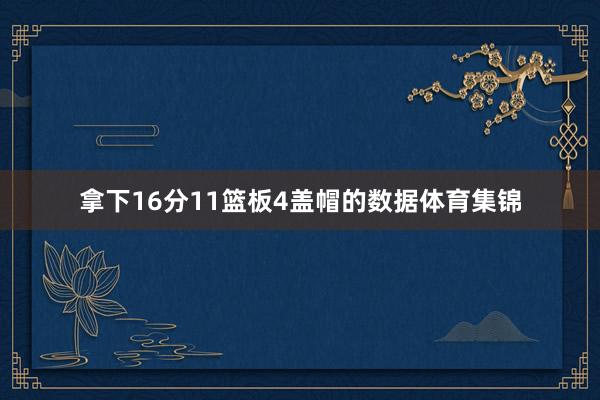 拿下16分11篮板4盖帽的数据体育集锦