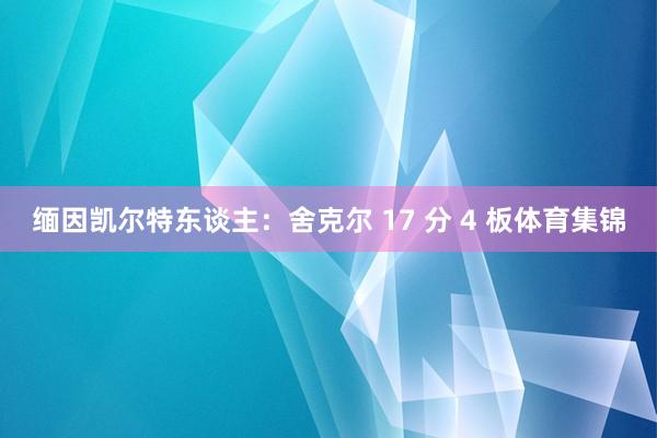 缅因凯尔特东谈主：舍克尔 17 分 4 板体育集锦