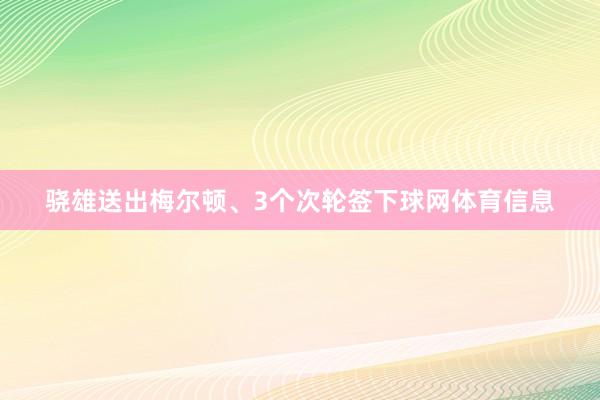 骁雄送出梅尔顿、3个次轮签下球网体育信息