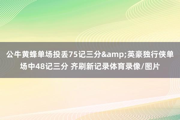 公牛黄蜂单场投丢75记三分&英豪独行侠单场中48记三分 齐刷新记录体育录像/图片