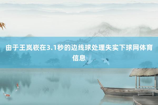 由于王岚嵚在3.1秒的边线球处理失实下球网体育信息