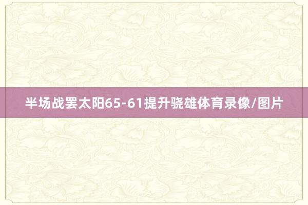 半场战罢太阳65-61提升骁雄体育录像/图片