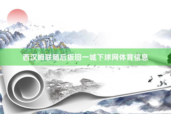 西汉姆联随后扳回一城下球网体育信息