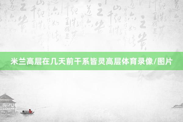 米兰高层在几天前干系皆灵高层体育录像/图片