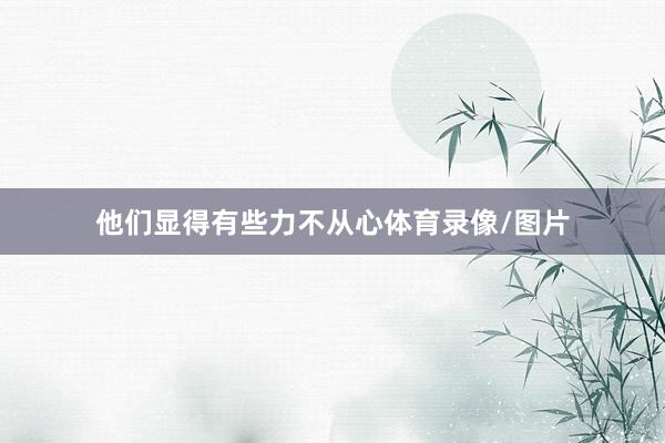 他们显得有些力不从心体育录像/图片