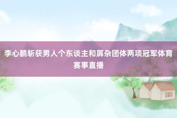 李心鹏斩获男人个东谈主和羼杂团体两项冠军体育赛事直播
