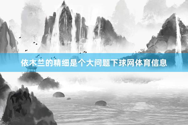 依木兰的精细是个大问题下球网体育信息