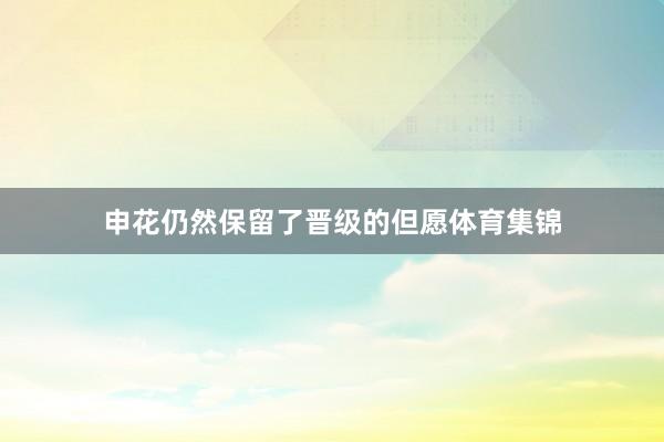 申花仍然保留了晋级的但愿体育集锦