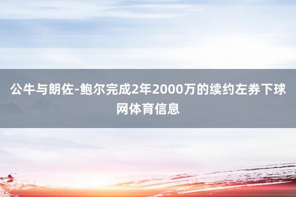 公牛与朗佐-鲍尔完成2年2000万的续约左券下球网体育信息