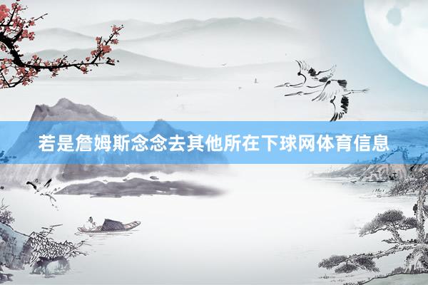 若是詹姆斯念念去其他所在下球网体育信息