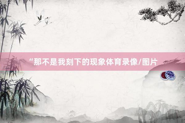“那不是我刻下的现象体育录像/图片