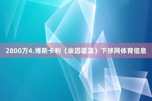 2800万4.博斯卡利（埃因霍温）下球网体育信息