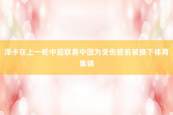 泽卡在上一轮中超联赛中因为受伤提前被换下体育集锦