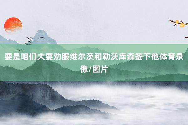 要是咱们大要劝服维尔茨和勒沃库森签下他体育录像/图片