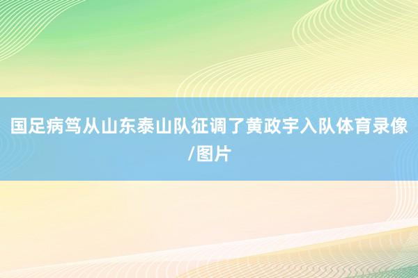 国足病笃从山东泰山队征调了黄政宇入队体育录像/图片