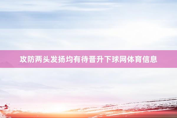攻防两头发扬均有待晋升下球网体育信息