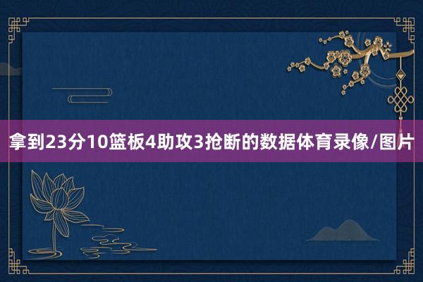 拿到23分10篮板4助攻3抢断的数据体育录像/图片