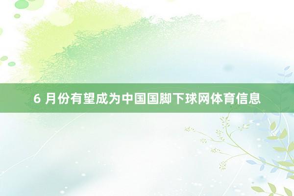 6 月份有望成为中国国脚下球网体育信息