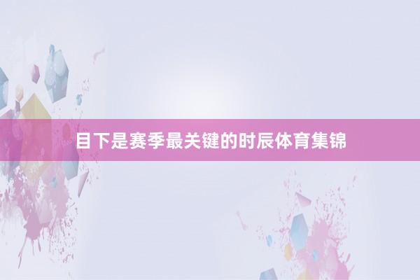 目下是赛季最关键的时辰体育集锦