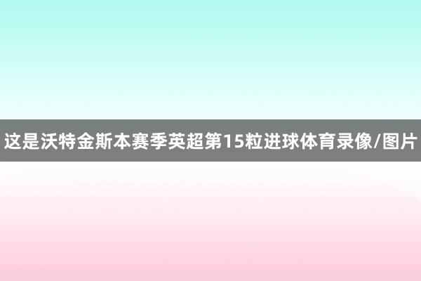 这是沃特金斯本赛季英超第15粒进球体育录像/图片
