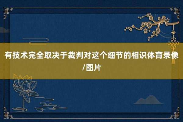 有技术完全取决于裁判对这个细节的相识体育录像/图片