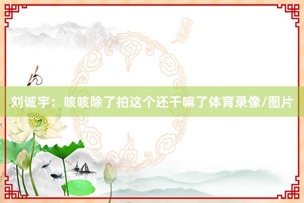 刘诚宇：咳咳除了拍这个还干嘛了体育录像/图片