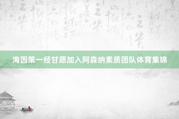 海因策一经甘愿加入阿森纳素质团队体育集锦