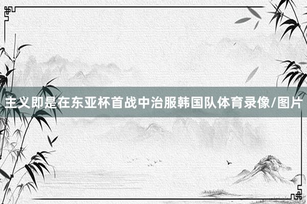 主义即是在东亚杯首战中治服韩国队体育录像/图片