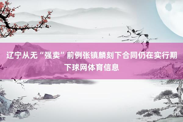 辽宁从无“强卖”前例张镇麟刻下合同仍在实行期下球网体育信息