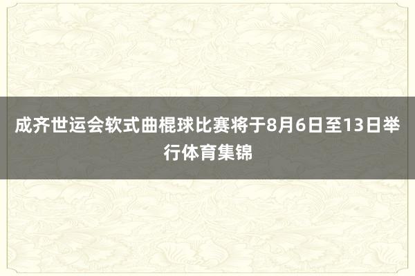 成齐世运会软式曲棍球比赛将于8月6日至13日举行体育集锦