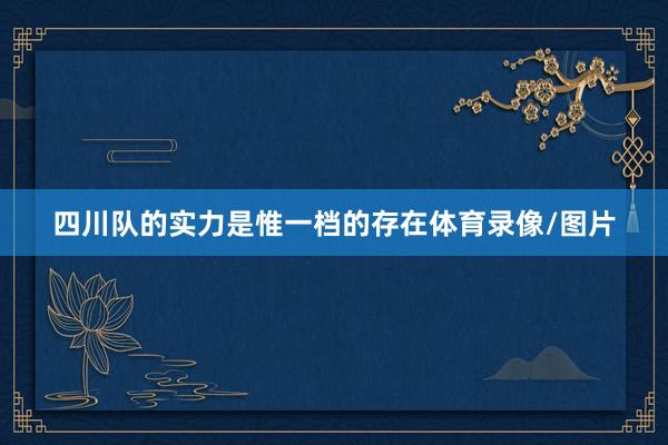 四川队的实力是惟一档的存在体育录像/图片