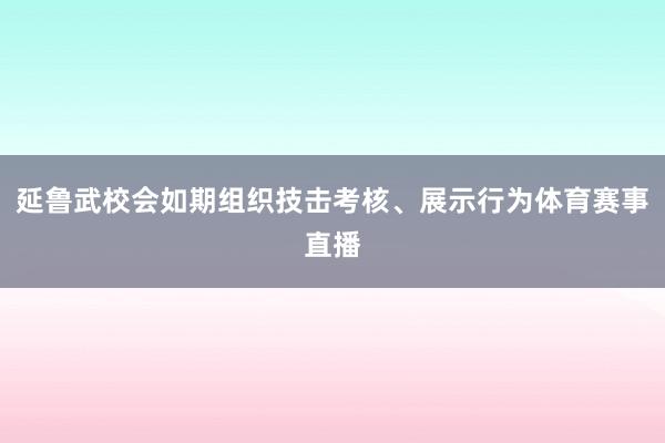 延鲁武校会如期组织技击考核、展示行为体育赛事直播