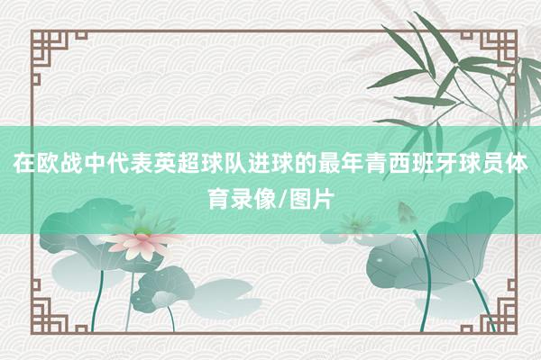 在欧战中代表英超球队进球的最年青西班牙球员体育录像/图片