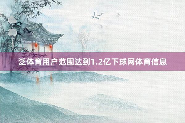 泛体育用户范围达到1.2亿下球网体育信息