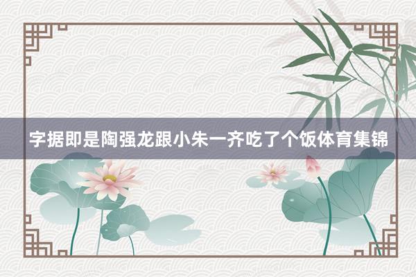 字据即是陶强龙跟小朱一齐吃了个饭体育集锦