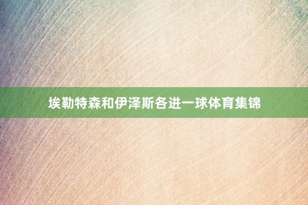 埃勒特森和伊泽斯各进一球体育集锦