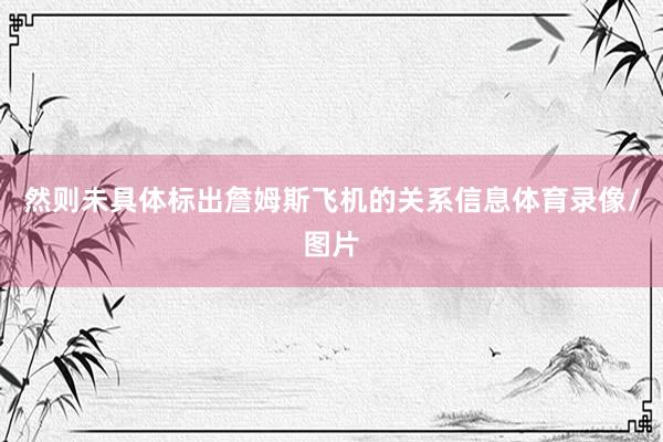 然则未具体标出詹姆斯飞机的关系信息体育录像/图片