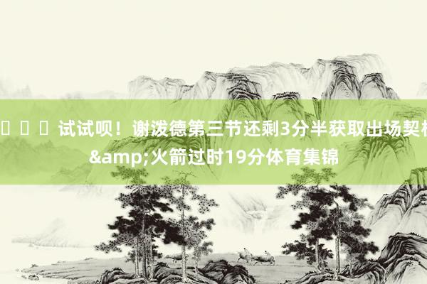😕试试呗！谢泼德第三节还剩3分半获取出场契机&火箭过时19分体育集锦