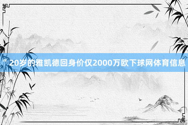 ”20岁的雅凯德回身价仅2000万欧下球网体育信息
